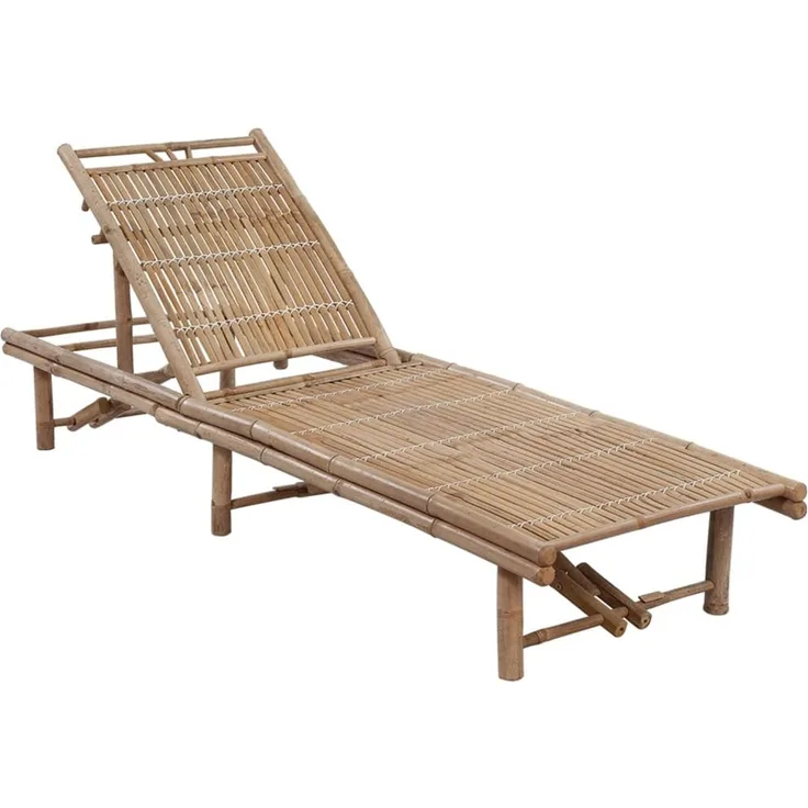 vidaXL Garten-Sonnenliege mit Auflage Bambus 3061635