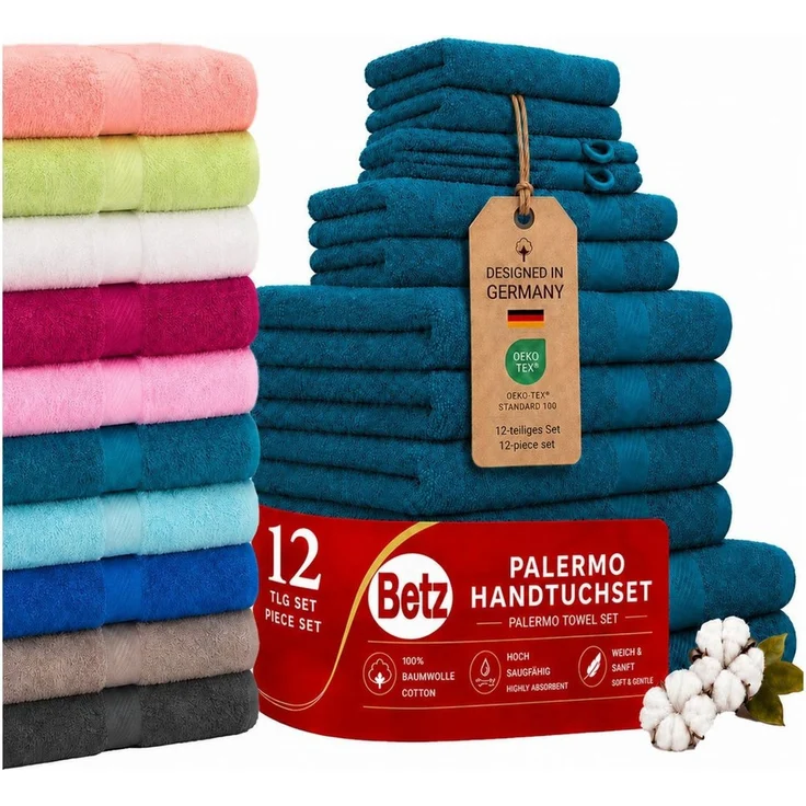 Betz Handtuch Set 12-TLG. Handtuch-Set Palermo, 100% Baumwolle (Set, 12-St) – Bild 1