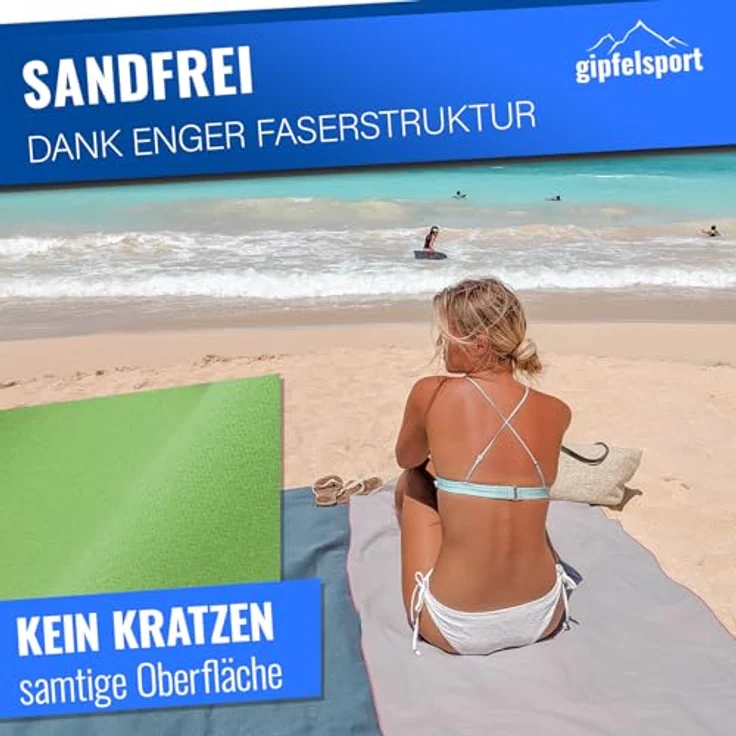 gipfelsport Mikrofaser Handtuch Set - für Sauna, Fitness, Sport I Strandtuch, Sporthandtuch I Grün XL: 180x80 – Bild 6