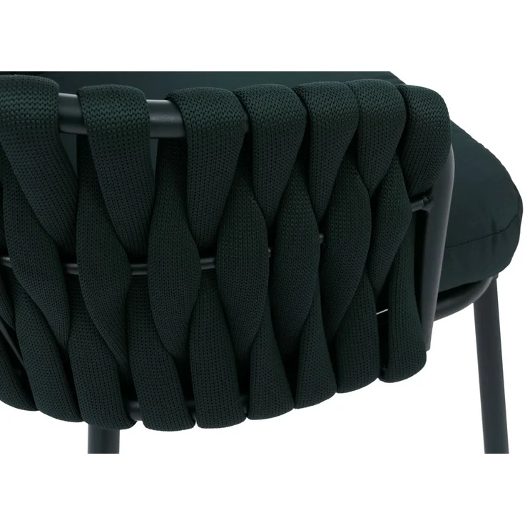 2er-Set Aluminium-Esszimmerstuhl HWC-P89, Indoor Stuhl Armlehne, Stoff/Textil (180 g/m²) Seilgeflecht Rope ~ grün – Bild 5