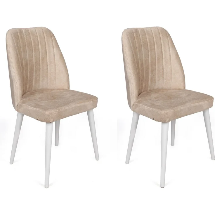 Skye Decor 'Alfa-494 V2' Stuhlset (2-teilig), Beige / Weiß, 50 x 90 x 49 cm – Bild 1