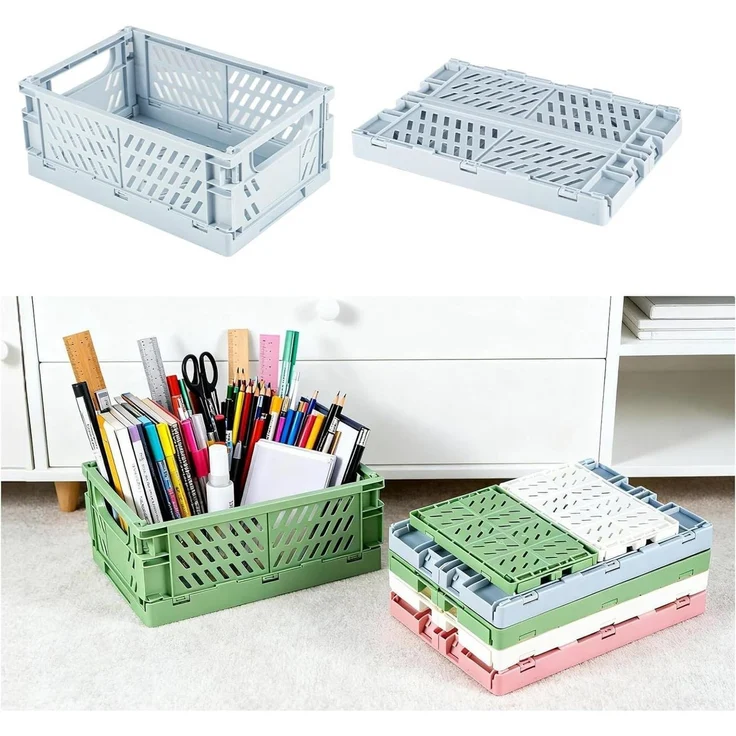 Youyijia Aufbewahrungsbox 6/4Stück Faltbox Set, Faltbare Aufbewahrungsboxaus Stabilem Kunststoff – Bild 2