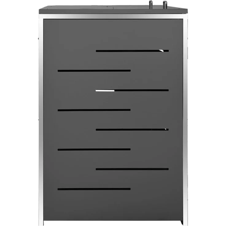 vidaXL Mülltonnenbox für 2 Tonnen 138x77,5x112,5 cm Edelstahl 149555 – Bild 7