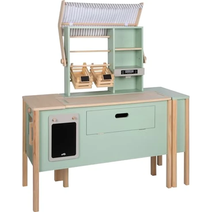 small foot Kaufladen & Kinderküche Fresh, vielseitig nutzbar als Imbiss, Kiosk oder Marktstand, Salbeigrün – Bild 3