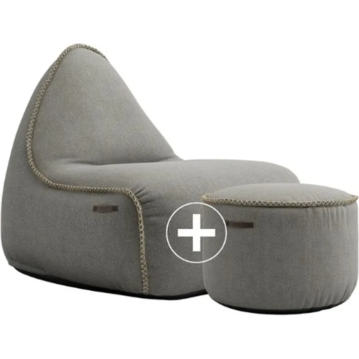 RETROIt Medley exklusives Indoor Sitzsack Set Sitzsack + Hocker zum Sparpreis grau