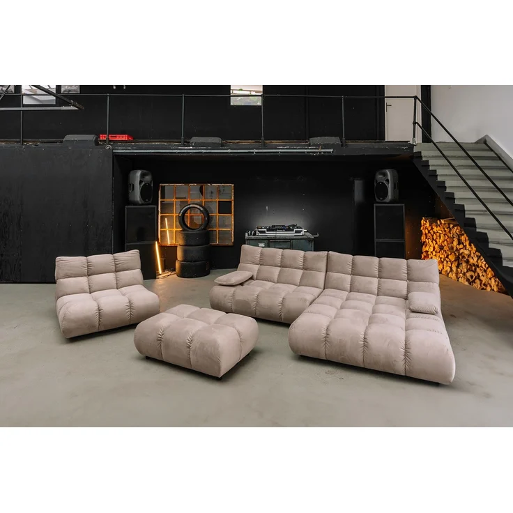 KAWOLA Sessel VIVIEN Drehsessel Velvet sand 85 x 108 x 112 cm – Bild 5