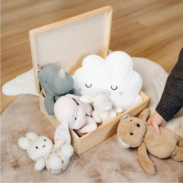 Creative Deco Aufbewahrungsbox Holzkiste mit Deckel Erinnerungsbox Baby Groß Unlackiert – Bild 2