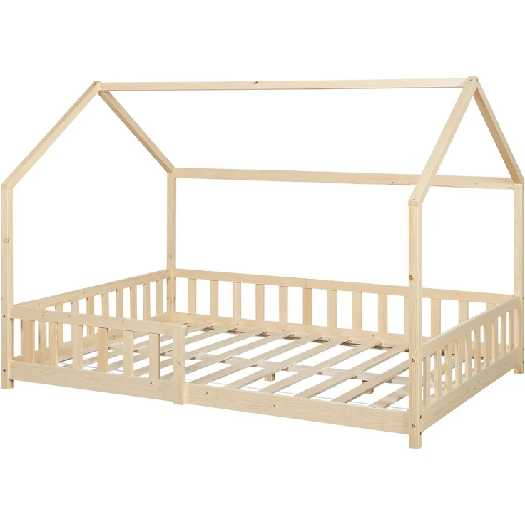 Hausbett Hesel, Kinderbett und Lattenrost, Holzoptik, 140x200 cm – Bild 3