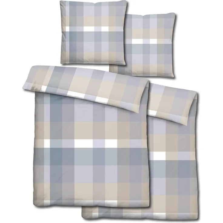 Doppelpack CloudComfort Basic Mikrofaser Bettwäsche kariert 135x200 + 80x80 cm