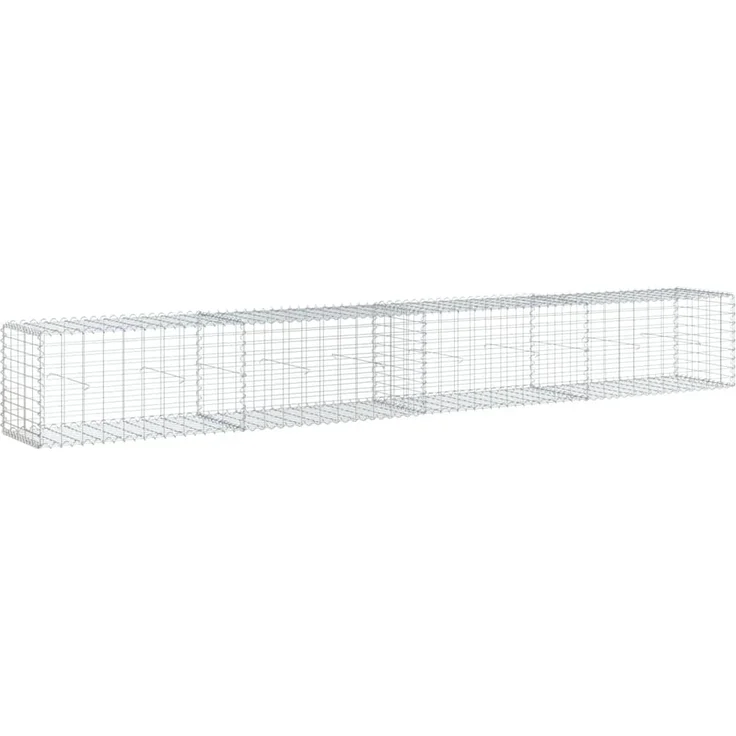 vidaXL Gabionenkorb mit Deckel 400x50x50 cm Verzinktes Eisen 3295135 – Bild 1