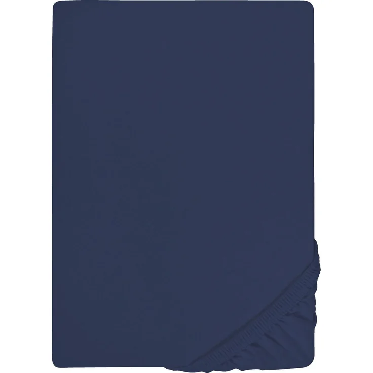 biberna Jersey-Elastic-Spannbetttuch 0077866, marine, 1x 180x200 cm - 200x220 cm – Bild 5