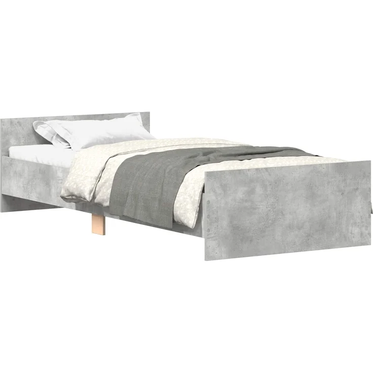 vidaXL Bettgestell mit Kopfteil Betongrau 80 x 200 cm Holzwerkstoff 8009032 – Bild 2