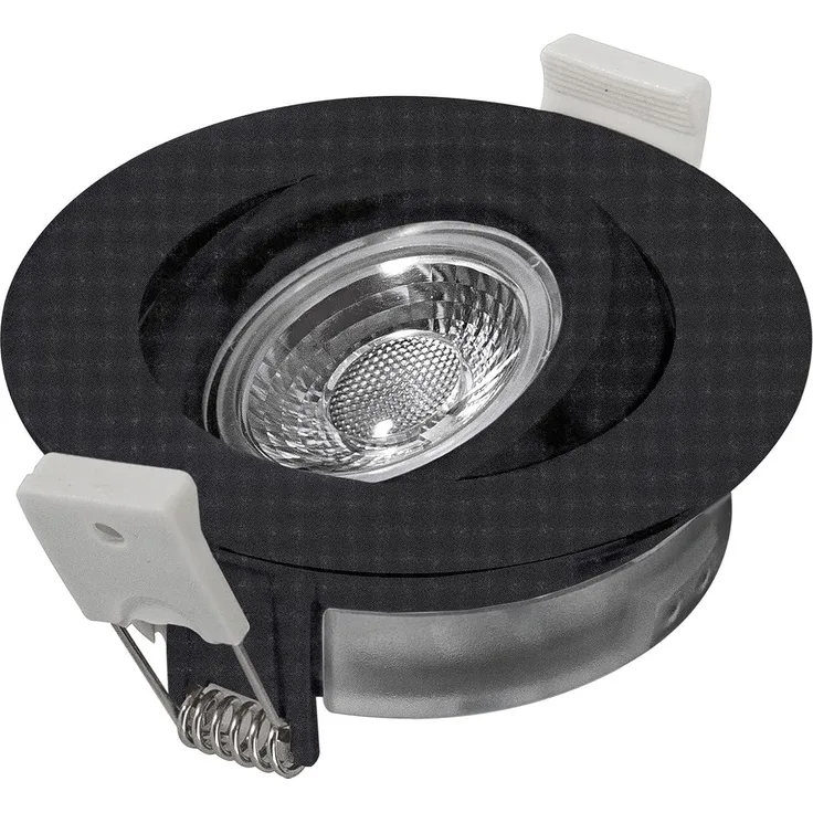 Heitronic 500953 LED Einbaustrahler schwarz rund schwenkbar dimm-to-warm