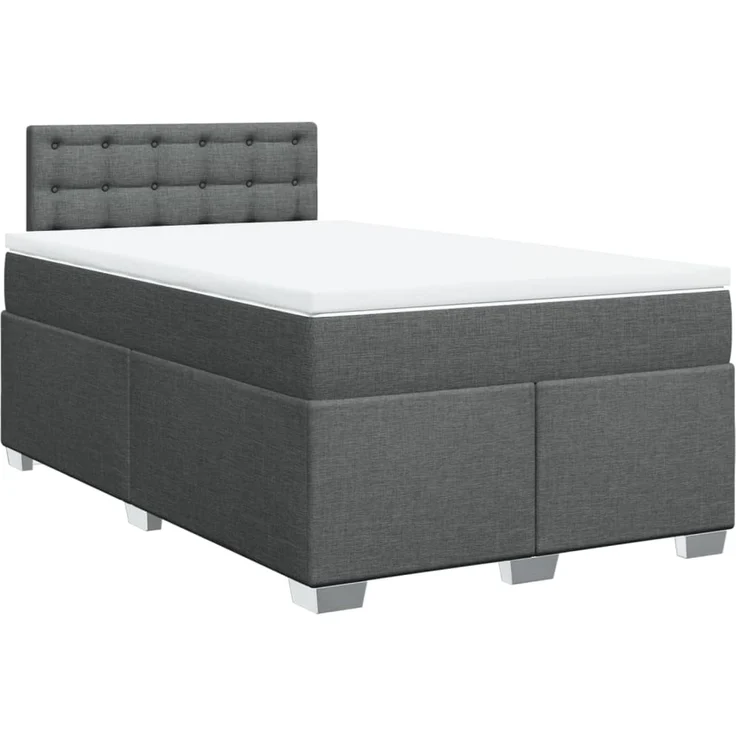 vidaXL Boxspringbett mit Matratze Dunkelgrau 120x200 cm Stoff 3285870 – Bild 2