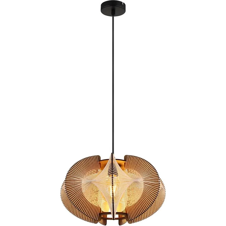 Hängeleuchte, Hanf, MDF, naturfarben, 1 flammig