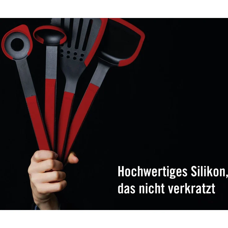 WOLL 'Cook it' Wokwender, Kunststoff / Silikon rot / schwarz, 33 cm – Bild 5