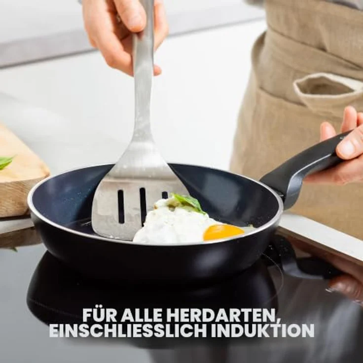 GREENPAN Torino Bratpfanne schwarz, kratzfest, spülmaschinengeeignet, Aluminium, PFAS-freie Keramikbeschichtung, alle Herdarten – Bild 7