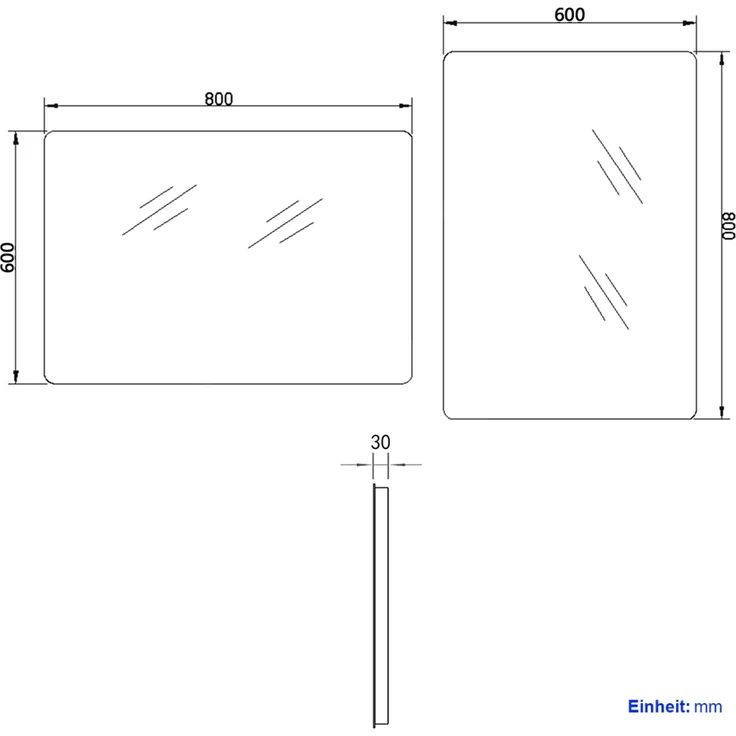 EMKE LED Badspiegel mit Beleuchtung 80x60cm Kaltweiß Wandschalter Badezimmerspiegel – Bild 5