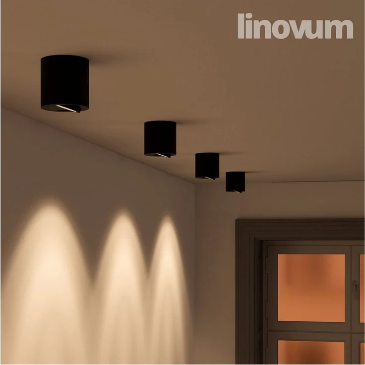linovum LED Aufbaustrahler Aufbauleuchte CORI schwenkbar Schwarz Deckenlampe Deckenstrahler Spot – Bild 3
