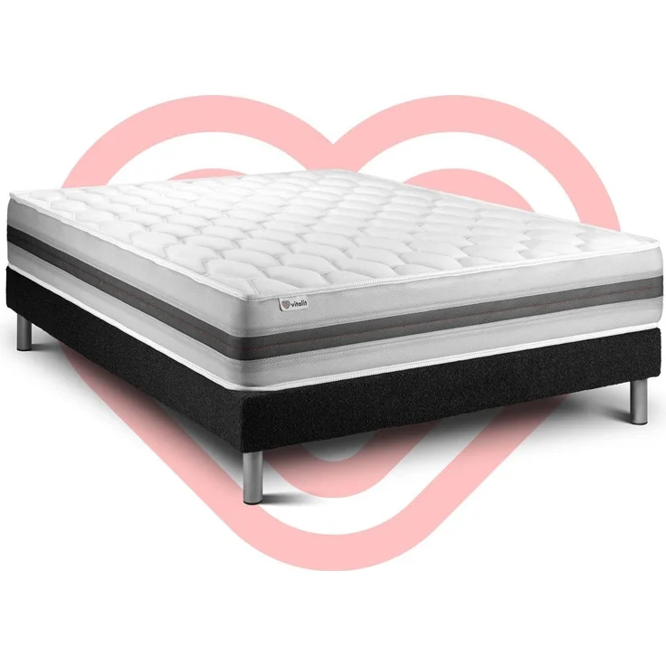 Matratzenset VITAL SPRING RECOVER 160 x 220 cm Bettrahmen Kit schwarz – Bild 6