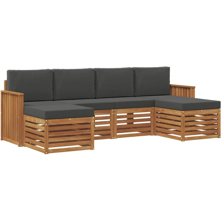 vidaXL Outdoor-Sofagarnitur 6 stk. 6-Sitzer Natur und Anthrazit 3375247 – Bild 2