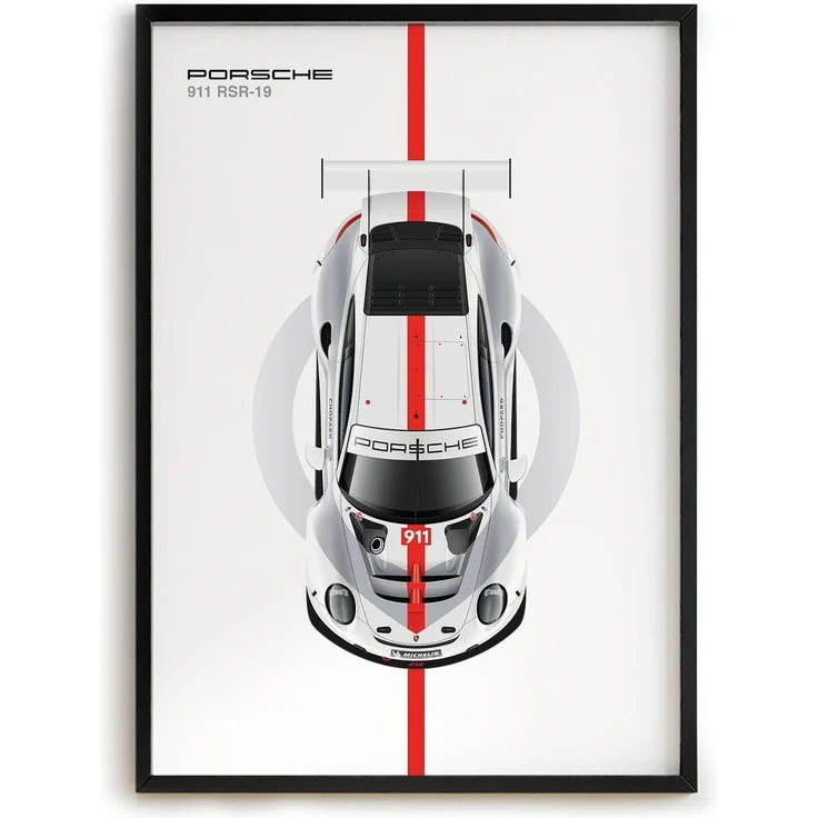 Poster Formel 1 Rennwagen Helm Rennfahrer Name Unterschrift · Deko Print ohne Rahmen - B PORSCHE / 60x90 cm – Bild 2