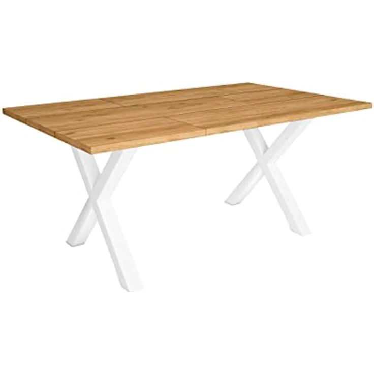 Skraut Home - Ständer – Füße – Steg – in X-Form – Tischbeine aus Massivholz – Wohnzimmer – Esszimmer – Büro – weiß lackiert – 72 x 72 cm – Bild 3