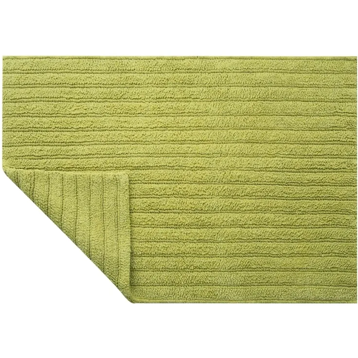Spirella Badteppich Badematte Duschvorleger Baumwolle Hochflor | flauschig | rutschhemmend | geeignet für Fußbodenheizung | 55x65 cm | Grün Benoa