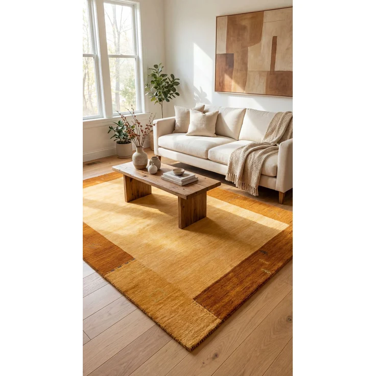 Gabbeh Teppich - Indus »Tella« 300x250 cm - gold – Bild 2