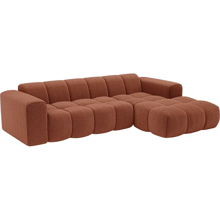 Vente-unique - CALESO Sofa Stoff Rot - B 163 cm x H 69,5 cm x L 284 cm – Bild 2