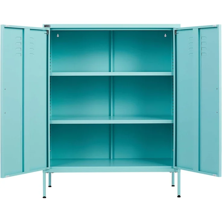 Makika Aktenschrank / Büroschrank 80x35x102cm Industrial Möbel in Hellblau – Bild 5