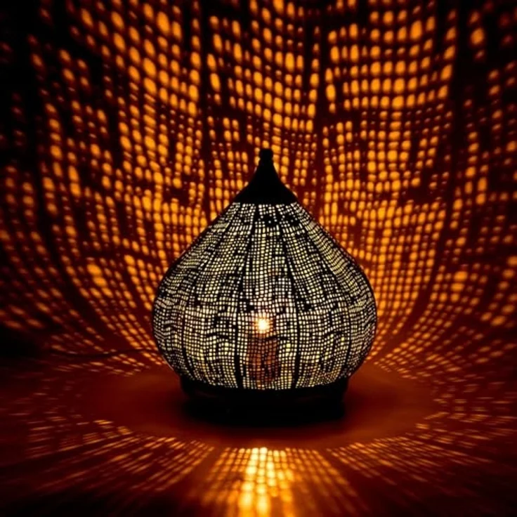 Marrakesch Orient & Mediterran Interior Nachttischlampe Orientalische Deko Tischlampe Nachttischlampe Lampe Jamiel Silber, Leuchtmittel nicht im Lieferumfang enthalten, Handarbeit – Bild 3