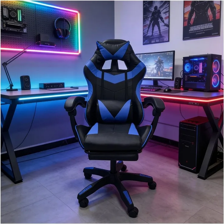 HTI-Living Drehstuhl Gaming Stuhl Krit Eco Schwarz-Blau (Stück, 1 St)