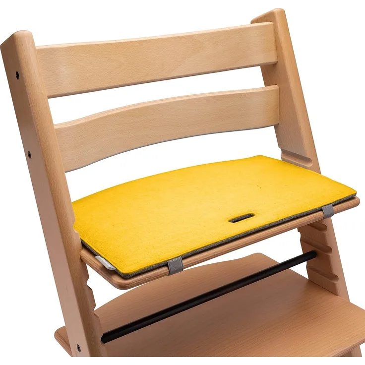 Mahona Sitzkissen kompatibel mit Stokke 'Tripp Trapp' Hochstuhl, Filz, gelb/grau