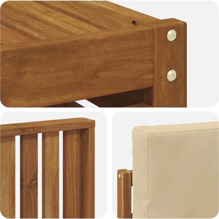 vidaXL Outdoor-Sofagarnitur 7 stk. 6-Sitzer Natur und Beige 3374928 – Bild 7
