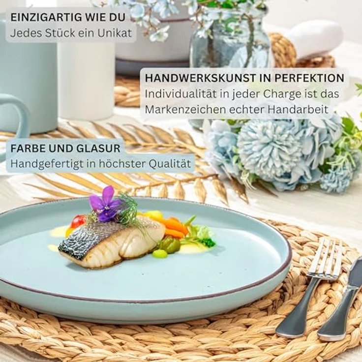 Sänger Bombay Sky Shades Speiseteller Set, 4-teilig, Mehrfarbig, Rund, kratzfest, Steingut, Ø 27 cm, mikrowellen- und spülmaschinenfest – Bild 5