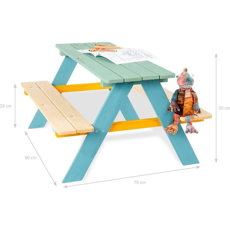 Pinolino 'Nicki' für 4 Kindersitzgarnitur, Massivholz bunt, 90 x 50 x 79 cm – Bild 3