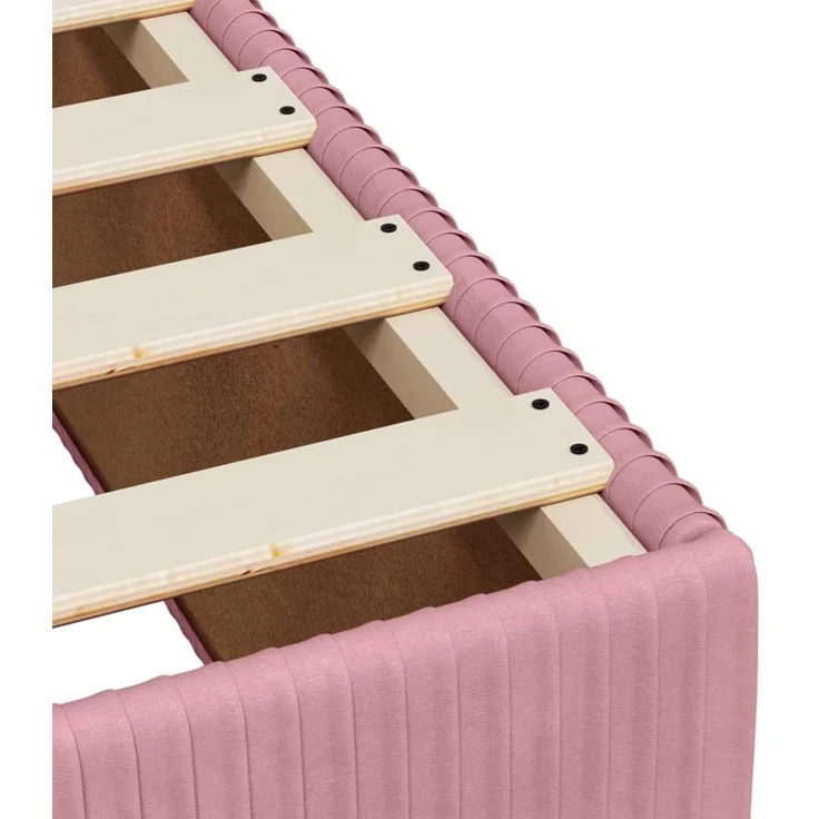 vidaXL Boxspringbett mit Matratze Rosa 90x200 cm Samt 3285619 – Bild 10