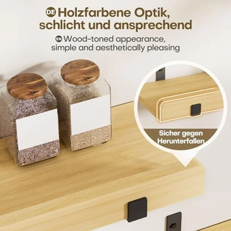 Yorbay Wandregal Set 2-tlg Wandregal-Set 40cm, Rechteckiges Design Regalbrett, Wandablage für Bad, Küche & Wohnzimmer – Bild 5