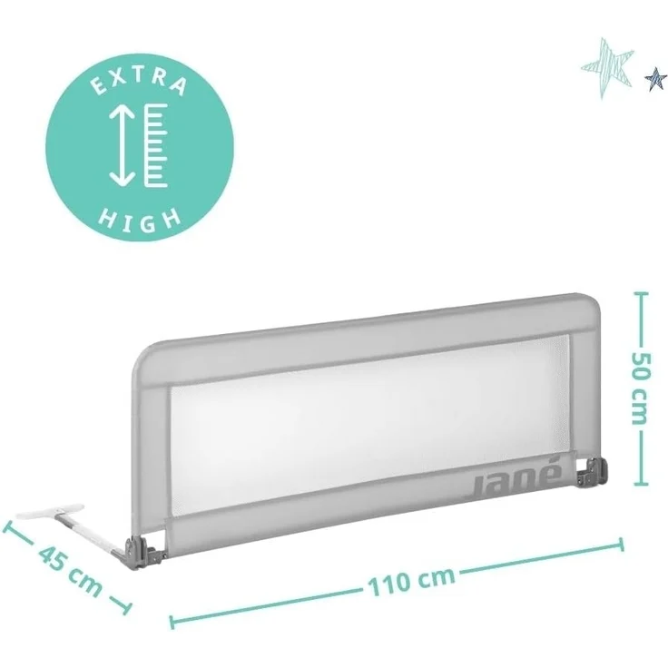 Jané - Klappbares Bettgitter, Länge 110 cm, Transporttasche, extra hoch – Bild 5