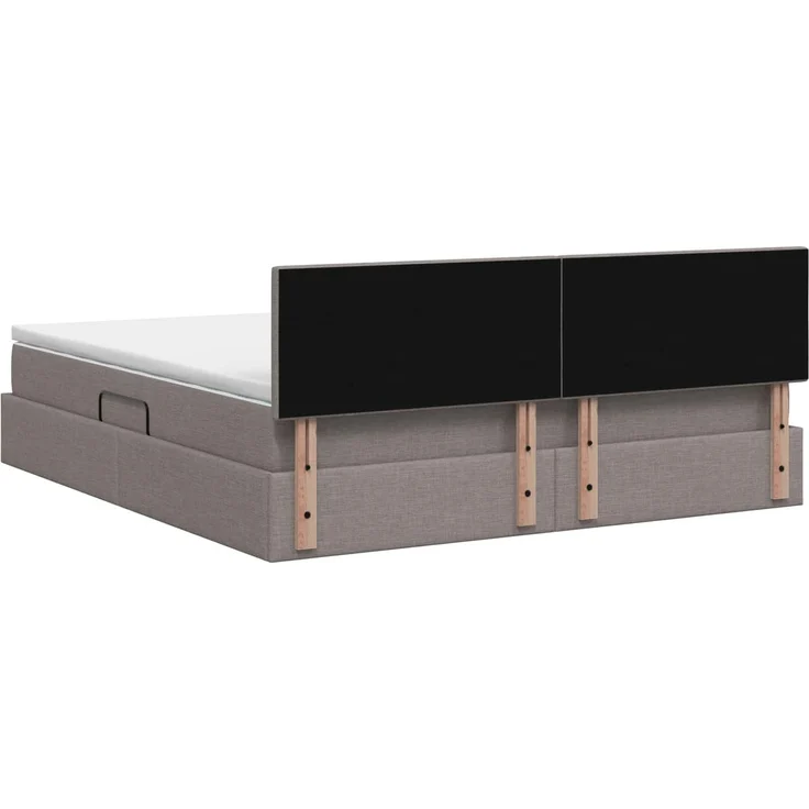 vidaXL LED-Speicherbett mit Matratze Taupe 140x200 cm Stoff 3459132 – Bild 10
