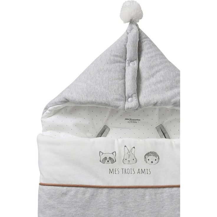 vertbaudet Fußsack Baby Ausfahrsack KLEINE FREUNDE, Bio-Baumwolle – Bild 2
