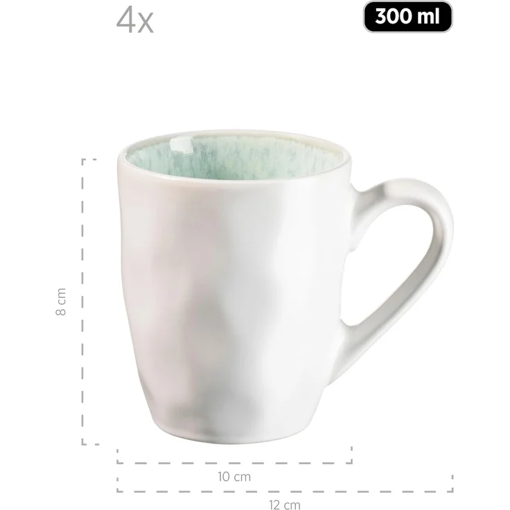 Mäser 931975 Kombiservice Frozen für 4 Personen, Steinzeug, grün (1 Set, 16-teilig) – Bild 3