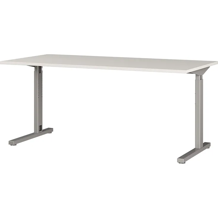 Germania Schreibtisch 4252-583, in Lichtgrau/Silber, mechanisch höheneinstellbar, 160 x 80 x 80 cm (BxHxT)
