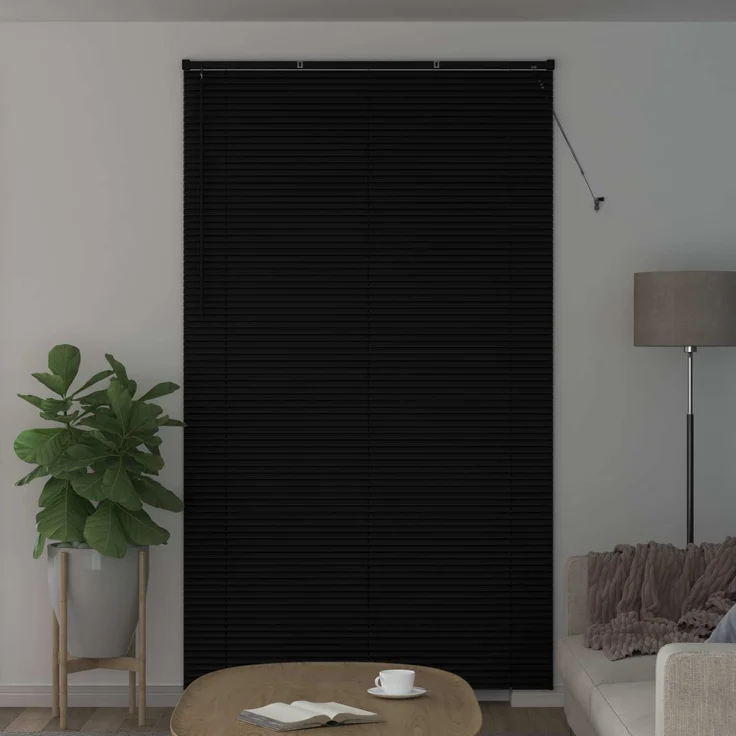 vidaXL Venezianische Jalousie Schwarz 213 x 140 cm 25 mm PVC 42003755 – Bild 3