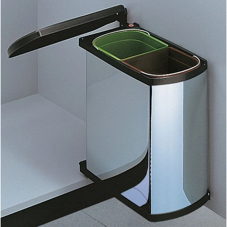 livingpoint24 Einbaumülleimer Hailo Mülleimer Küche, Einbau ab 45cm Schrank, 2-fach Abfalleimer – Bild 5