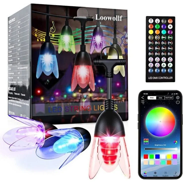 Diyarts LED-Lichterkette M8C, 14-flammig, Blütenblattform Bunte Lichterkette mit Bluetooth APP & Fernbedienung – Bild 4