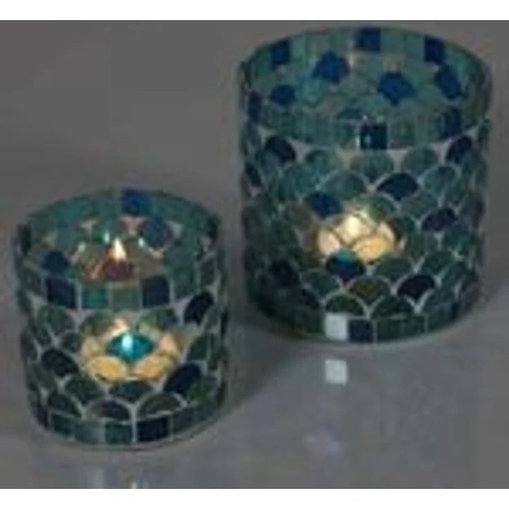 Orientalisches Mosaik Windlicht Athen Hellblau M – Bild 6