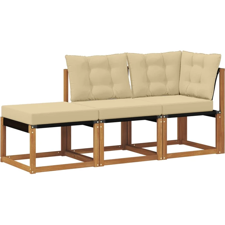 vidaXL Ecksofa-Einheiten für draußen 3 stk. 2-Sitzer 900628 – Bild 2