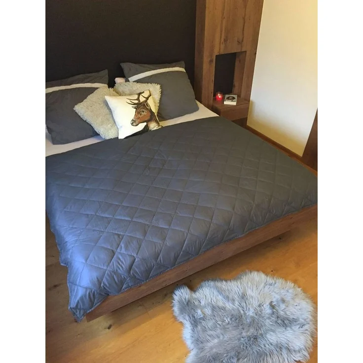 ZOLLNER Gewichtsdecke, Füllung: Polyester, 150 x 200 cm, 100% Baumwolle – Bild 3